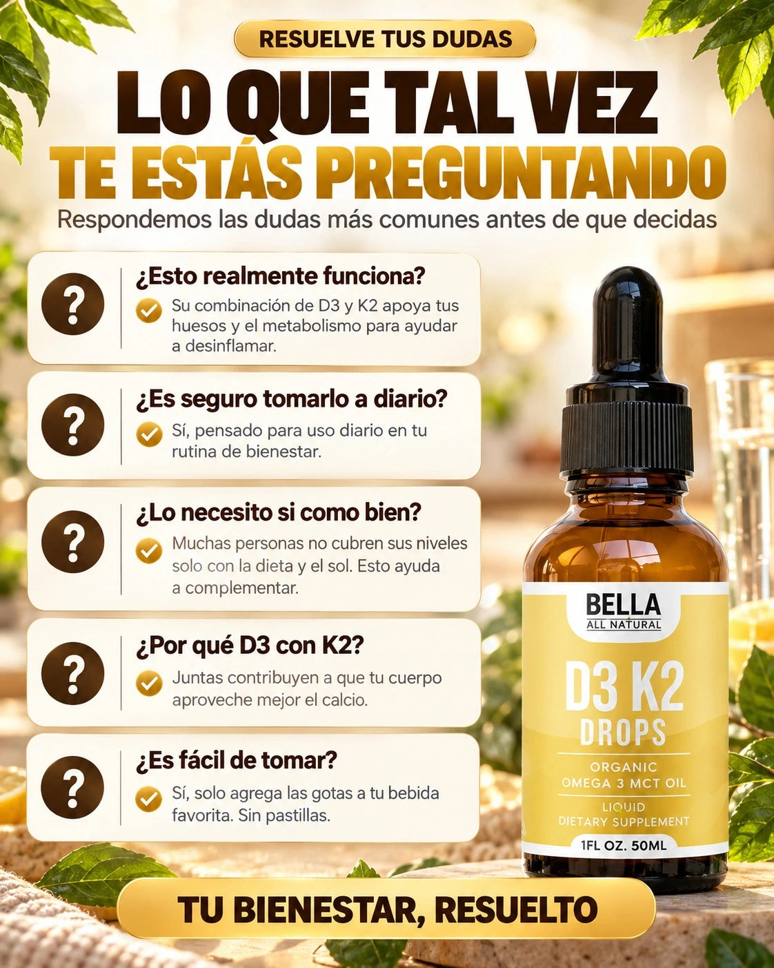 D3 K2: Desinflama tu cuerpo y siéntete otra vez tu