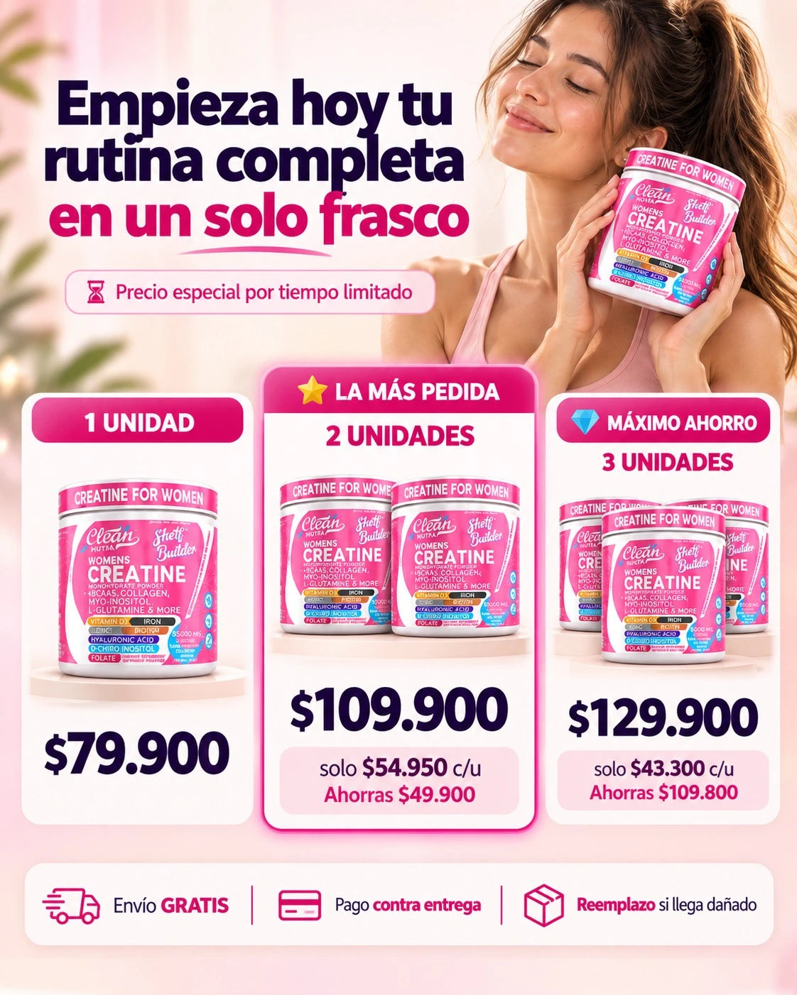 Creatina para mujeres: Todo lo que necesitas en un solo frasco