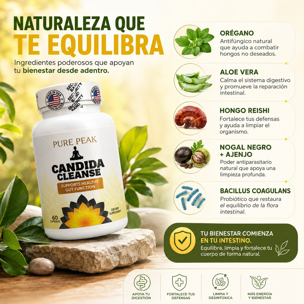 CANDIDA CLEANSE: Elimina la cándida, sana tu cuerpo y recupera tu vida.