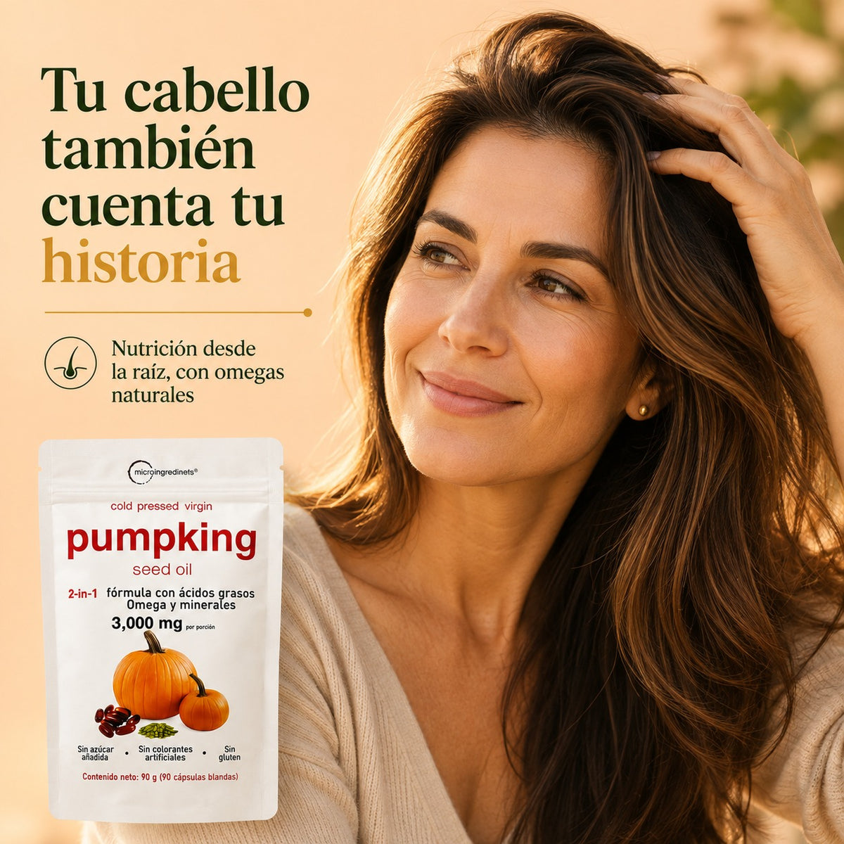 PUMPKING SEMILLA CALABAZA: Apoya tu Salud Prostática y fortalece tu cabello desde hoy