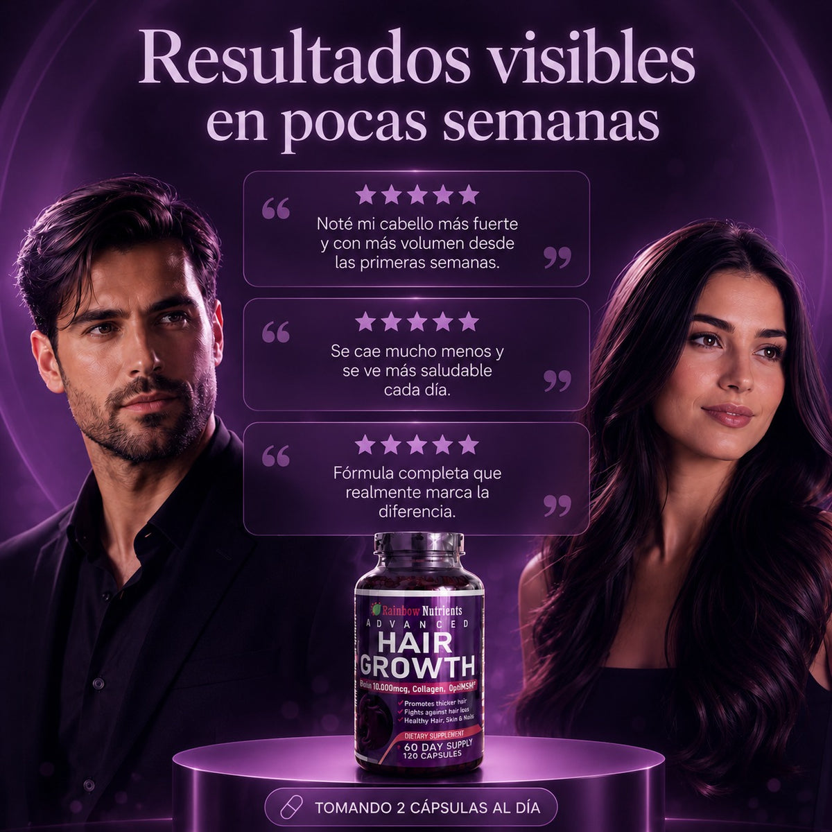 HAIR GROWTH: Recupera la abundancia y brillo de tu cabello.