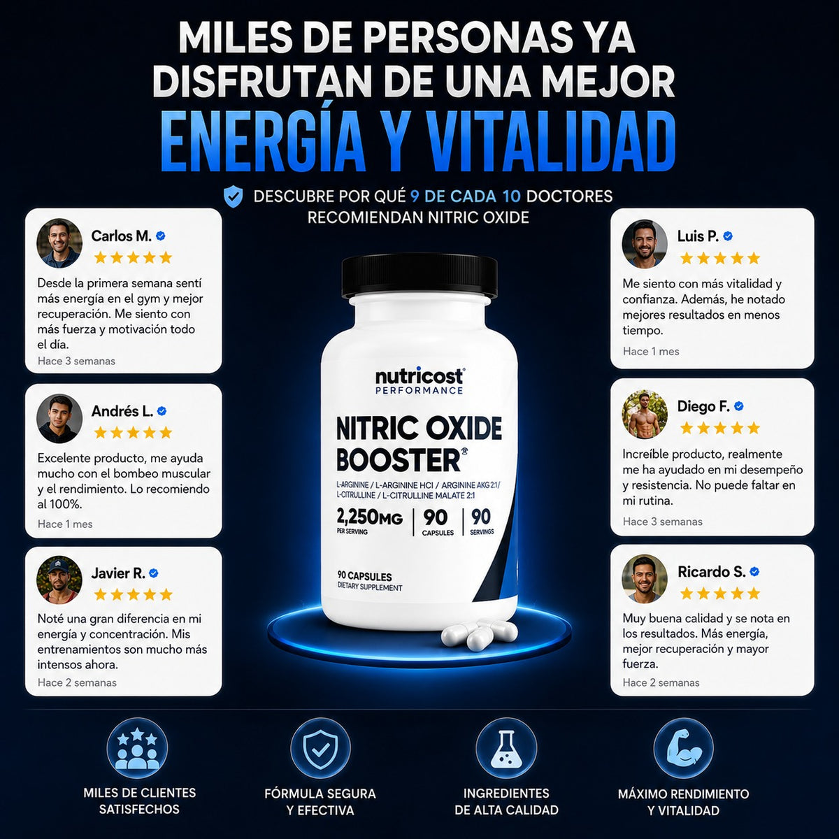 NITRIC OXIDE: Vuelve a ser el hombre fuerte y potente.