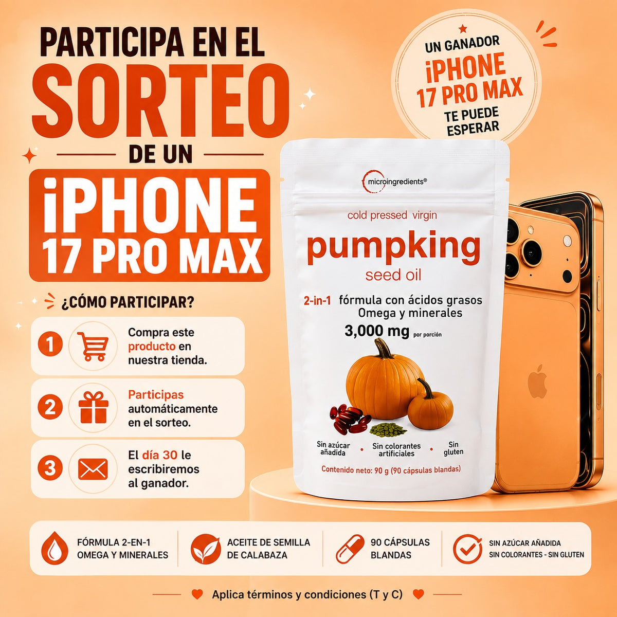 PUMPKING SEMILLA CALABAZA: Apoya tu Salud Prostática y fortalece tu cabello desde hoy