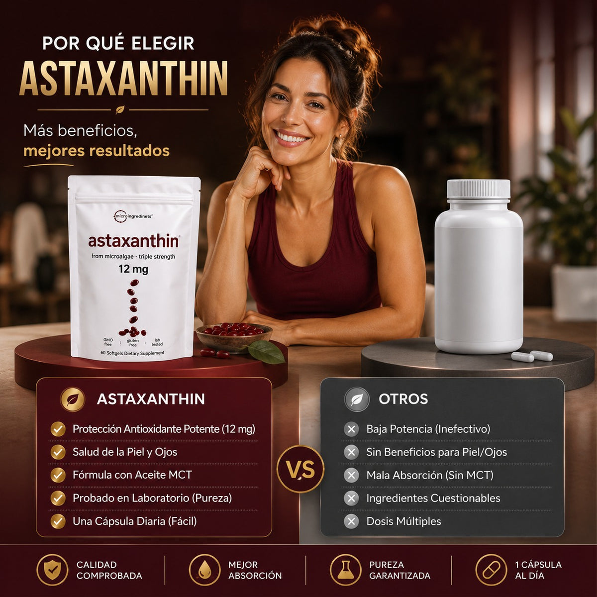 ASTAXANTINA: El antioxidante que te devuelve juventud y energía.