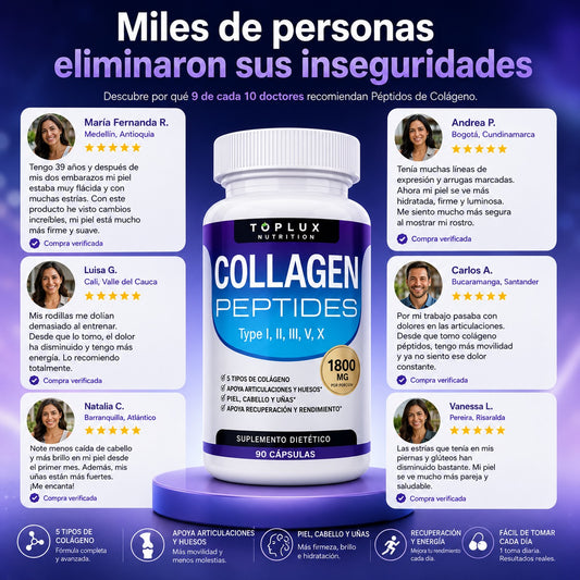 COLLAGEN PEPTIDES: Reduce arrugas, estrías y recupera la firmeza de tu piel.