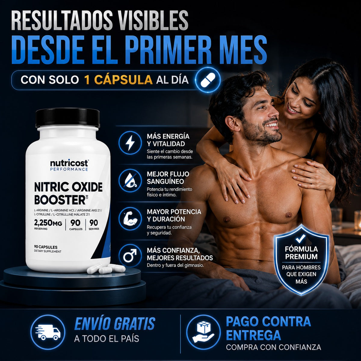 NITRIC OXIDE: Vuelve a ser el hombre fuerte y potente.