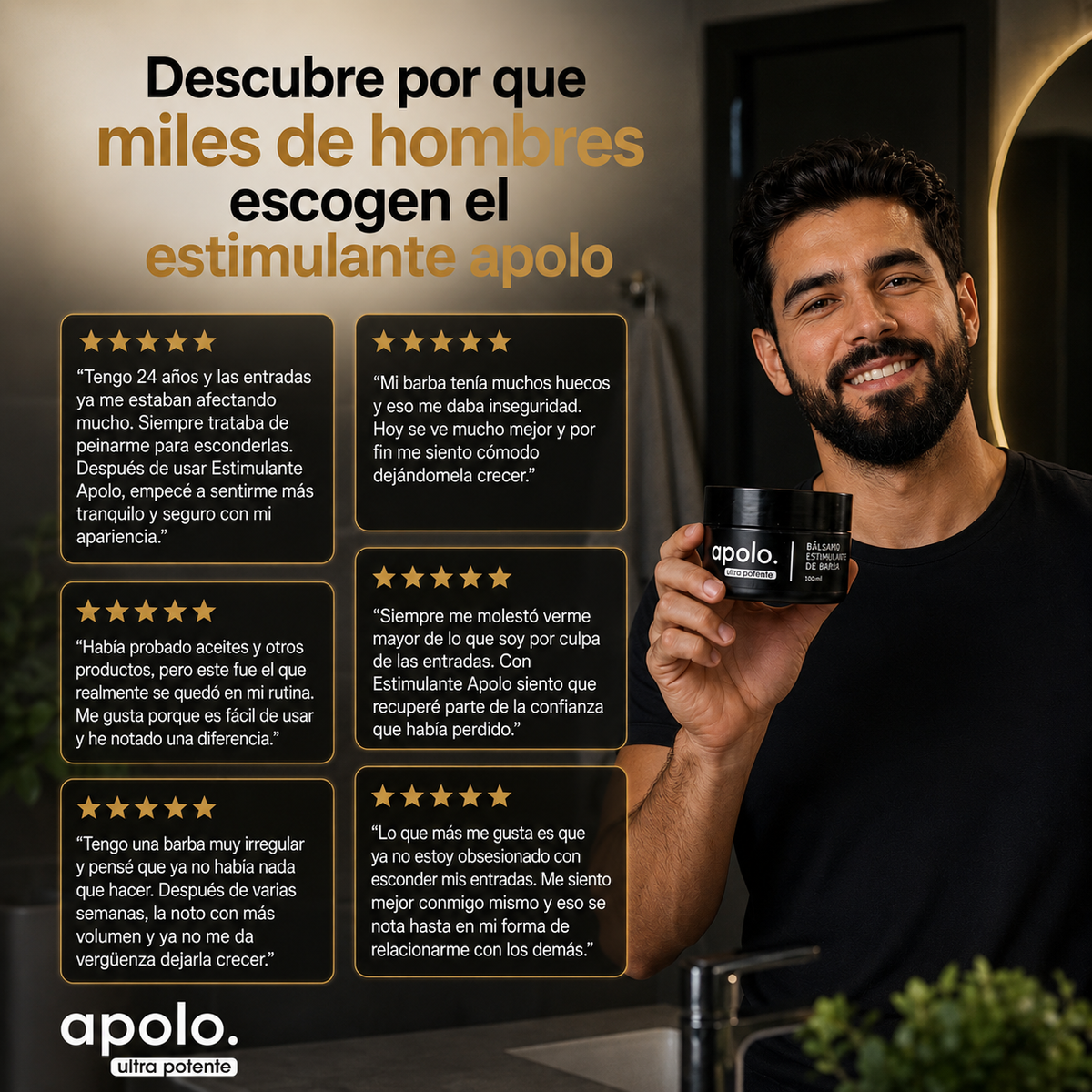 BALSAMO APOLO: Fortalece tu barba y mejora tus entradas capilares