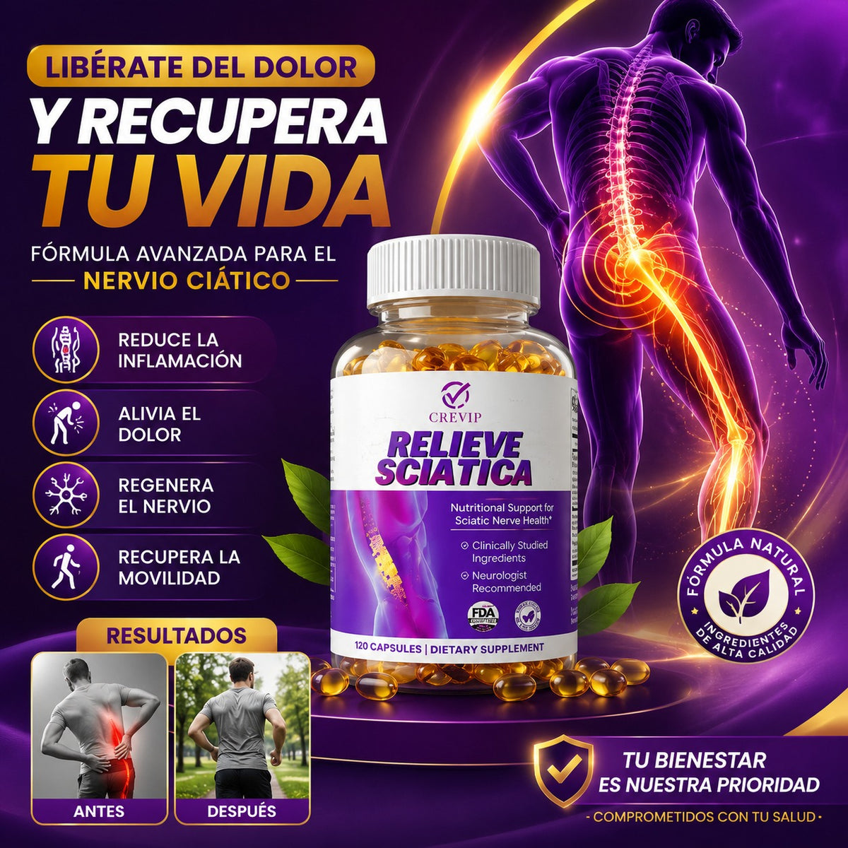 REALIVE SCIATICA: Libérate del dolor ciático que no te deja vivir.