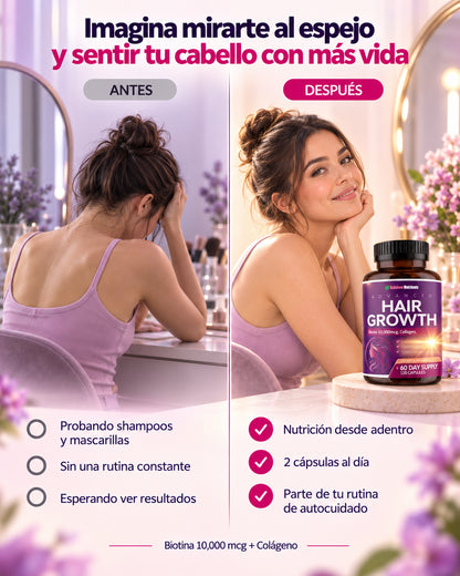 Hair Growth: Mejora la apariencia de tu cabello con solo una capsula al dia.