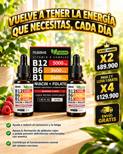 Vitamina B12: Recupera la energía que te hace falta en tu día a día.