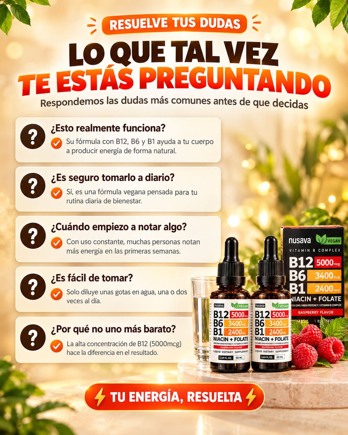 Vitamina B12: Recupera la energía que te hace falta en tu día a día.