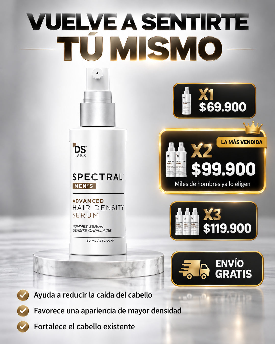 Spectral Premium-¿Sientes que tu cabello no puede volver a crecer? ¡ENCONTRASTE LA SOLUCION!
