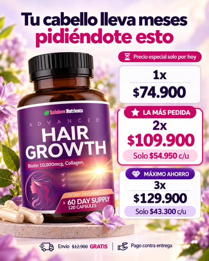 Hair Growth: Mejora la apariencia de tu cabello con solo una capsula al dia.