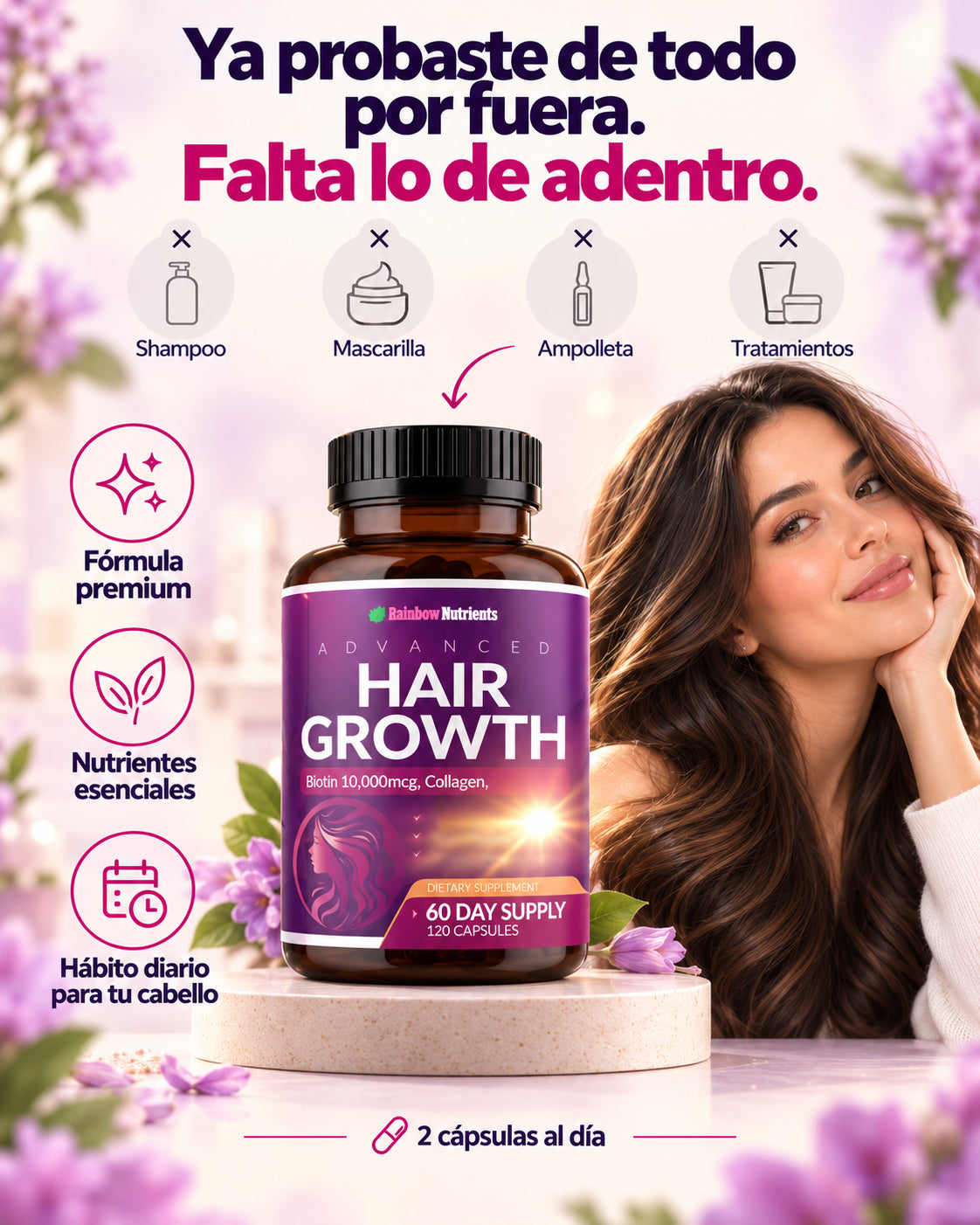 Hair Growth: Mejora la apariencia de tu cabello con solo una capsula al dia.