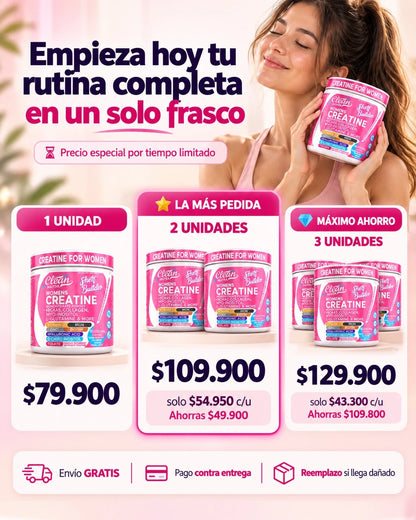 Creatina para mujeres: Todo lo que necesitas en un solo frasco
