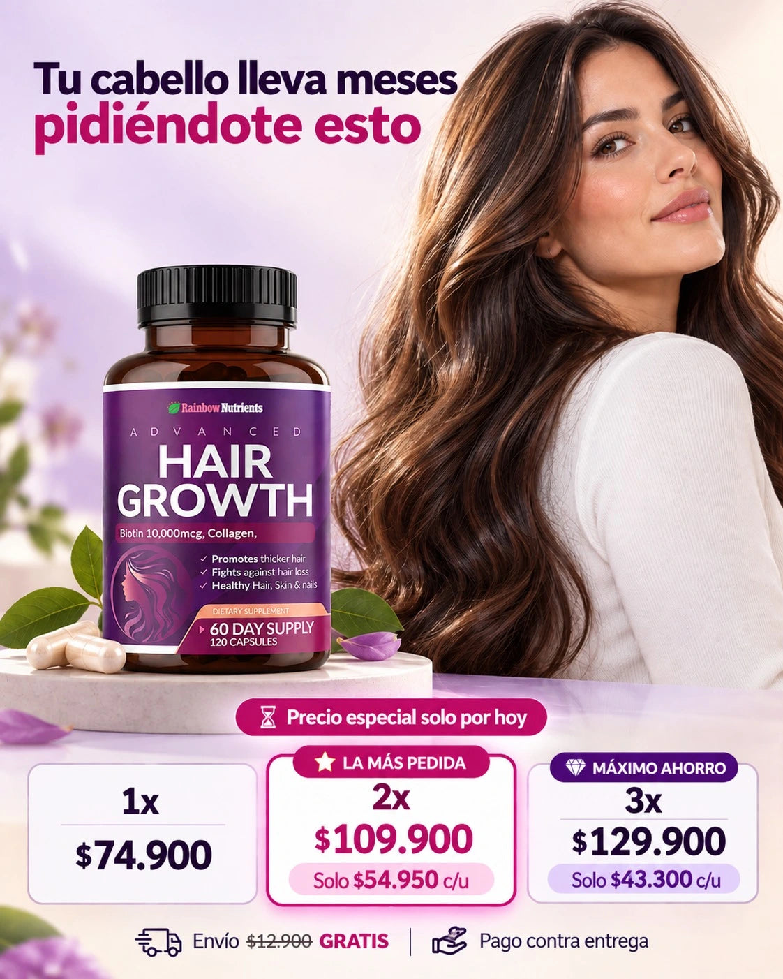 Hair Growth: Acelera el crecimiento de tu cabello solo con una capsula al día