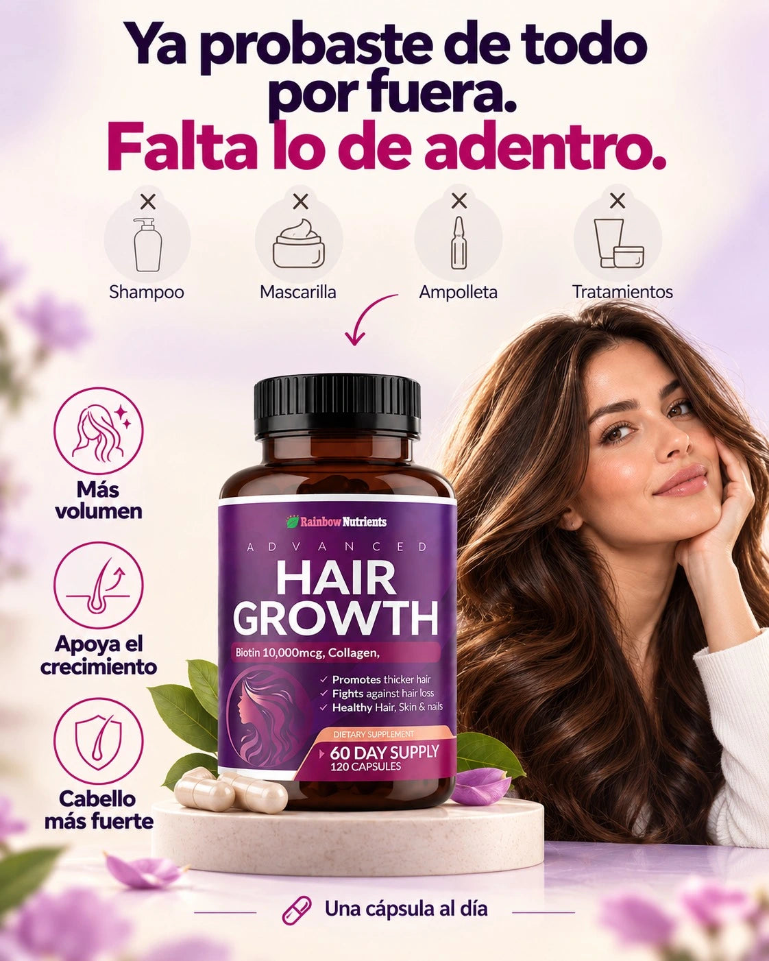 Hair Growth: Acelera el crecimiento de tu cabello solo con una capsula al día