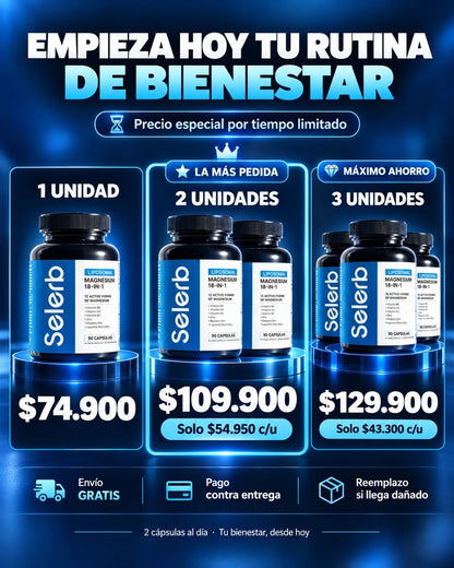 Selerb NAD+: Complemento de rutina diaria de bienestar masculino.