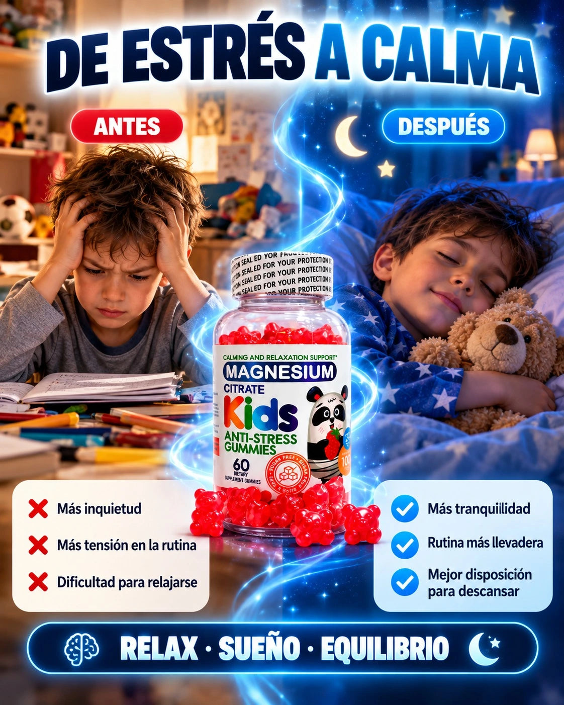 Magnesio Kids- Noches tranquilas, para toda la familia