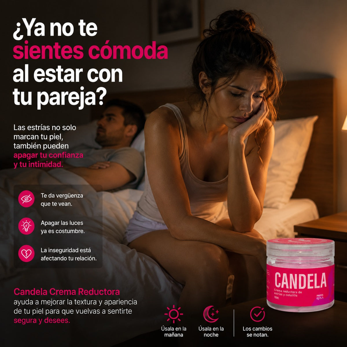 CANDELA CREMA: Mejora la apariencia de estrías visibles