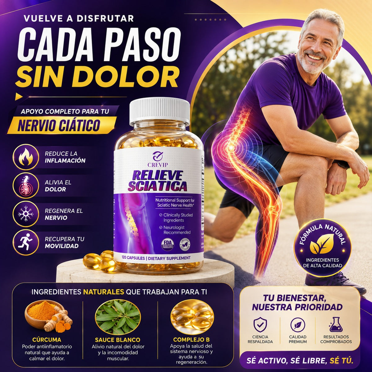 REALIVE SCIATICA: Libérate del dolor ciático que no te deja vivir.
