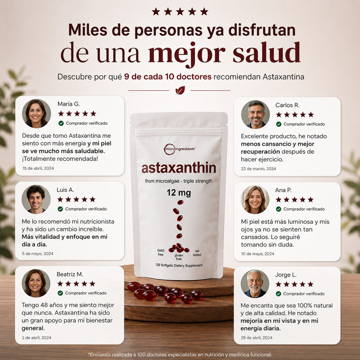 ASTAXANTINA: El antioxidante que te devuelve juventud y energía.