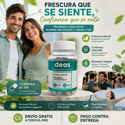 DEOS DESODORIZANTE:  Elimina de raíz los olores que te quitan confianza.