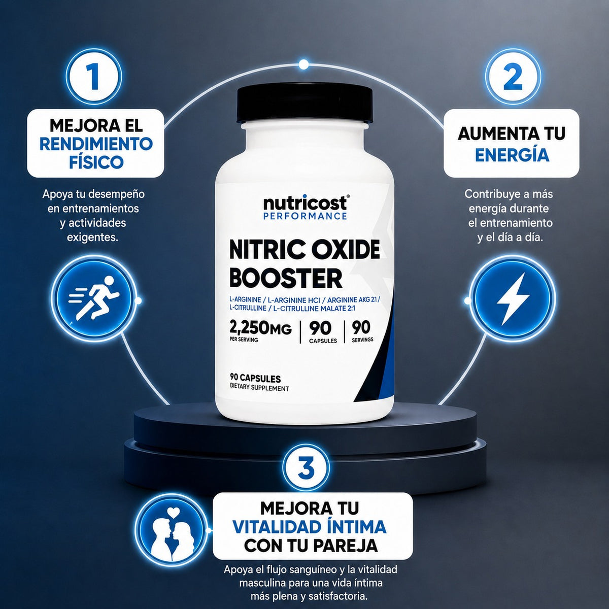 NITRIC OXIDE: Vuelve a ser el hombre fuerte y potente.