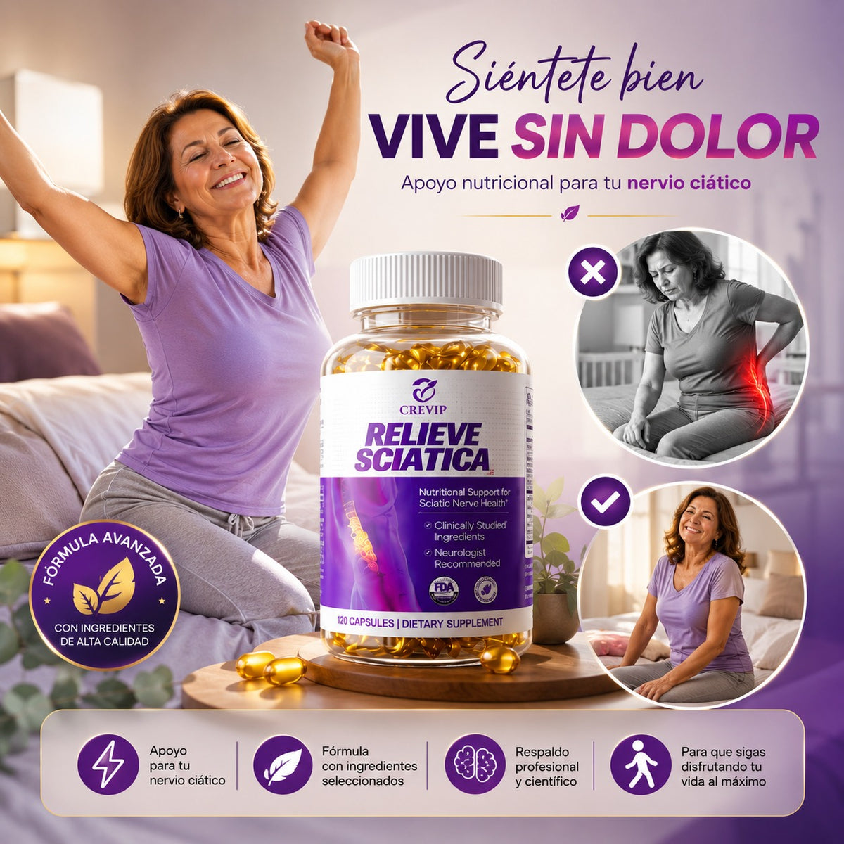 REALIVE SCIATICA: Libérate del dolor ciático que no te deja vivir.