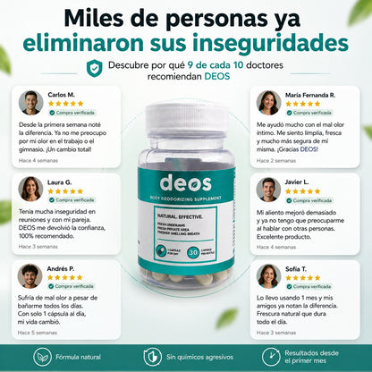 DEOS DESODORIZANTE:  Elimina de raíz los olores que te quitan confianza.