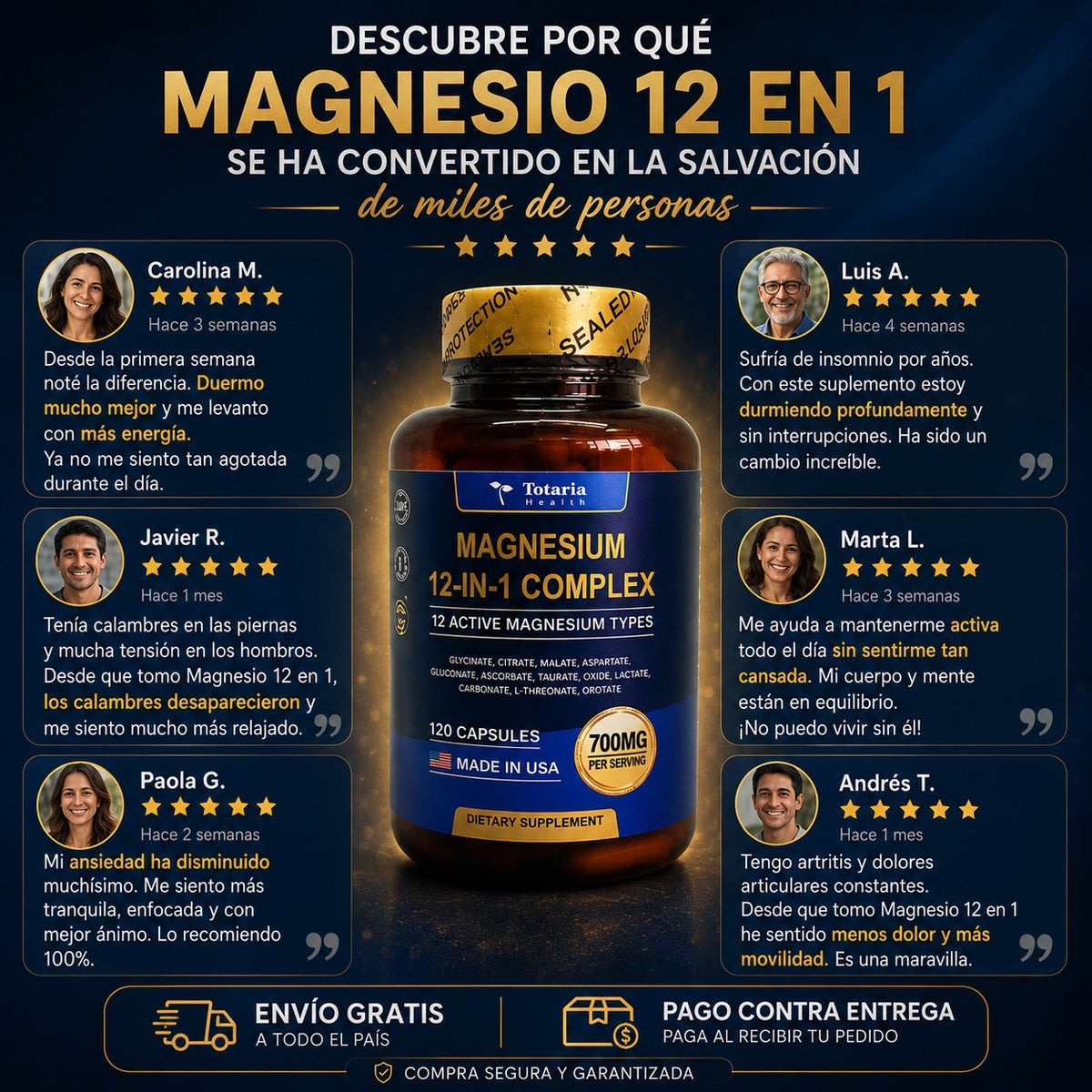 MAGNESIO 12 EN 1: Recupera la tranquilidad y el descanso.